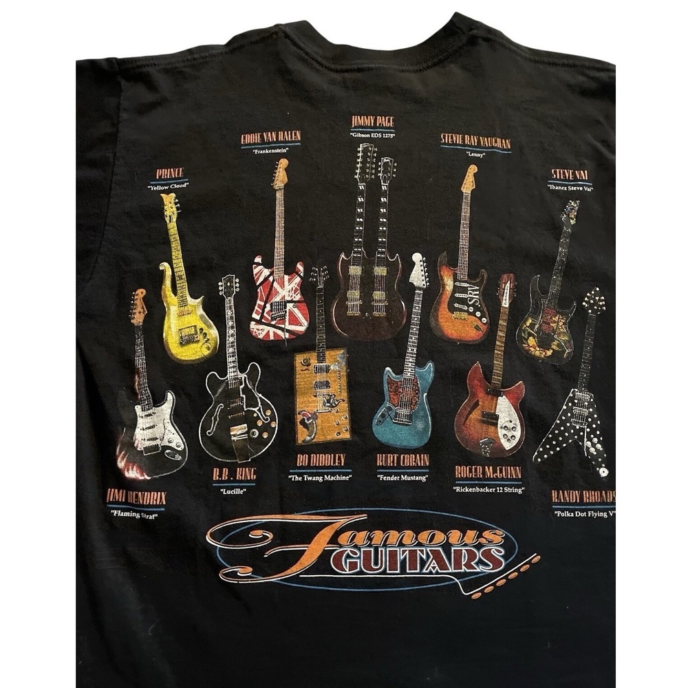 Vintage Famous Guitars T Shirt Mens Medium Jimi Hendrix Kurt Cobain Prince Band
